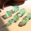 (Green quicksand) 7-Piece Liquid Core D&D Dice Set for RPG Gaming 6
