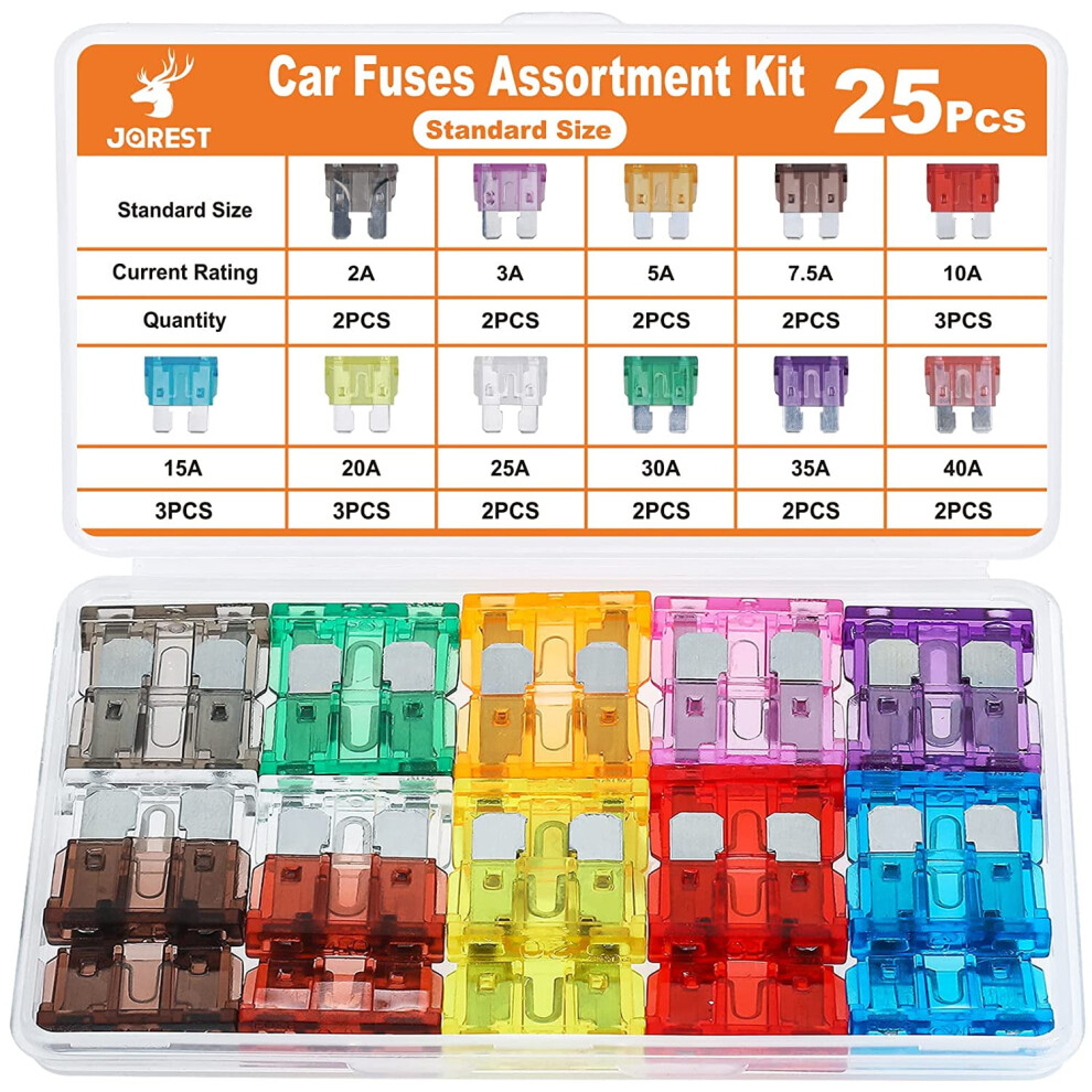 25Pcs Standard Blade Fuse Kit (2Aâ40A) Compatible With Car/Rv/Truck/Motorcycle 9159796057277
