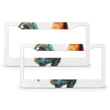 Hand-Drawn Watercolor Farm Hen and Rooster License Plate