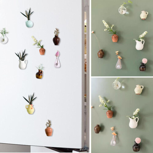 Ceramic Vase Fridge Magnet Porcelain Message Sticker 1