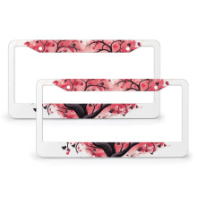 Valentine's Day Love Tree License Plate Frames (2 PCS), Metal Car Accessories Compatible with All Cars