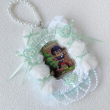 Handmade Lace Card Holder 3-inch Kawaii Kpop Photocard Holder Ribbon Bow Lolita Sweet Toploader Anime Itabag Display Keychain