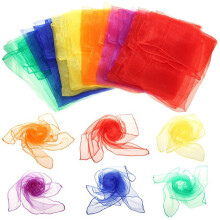 10Pcs Colorful Scarf,Dance Scarves Juggling Scarves Washable Multipurpose,Children Movement Learning Education Colorful Scarfs Musical Accessories
