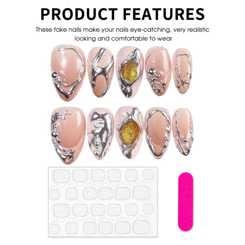 (M) Eco-Friendly Almond Resin Nail Extensions - Odorless 2