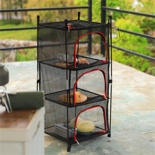 (red) Foldable Drying Net for Food, Anti-Insect 1