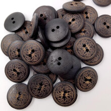 50pcs Vintage Flowers Wooden Buttons Wood two holes Buttons Sewing Scrapbooking DIY 18mm