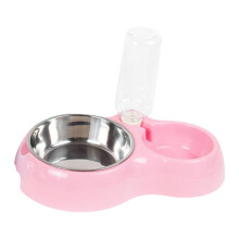 Cat Dog Bowls Small Animals Nonslip Bottom Puppy Pet Water and Food Bowl Set Pink