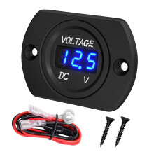 Waterproof DC 12V/24V/36V LED Voltmeter Panel, Blue Digital Display Battery Monitor for Marine, Car, Automotive – Compatible with 12V/24V/36V
