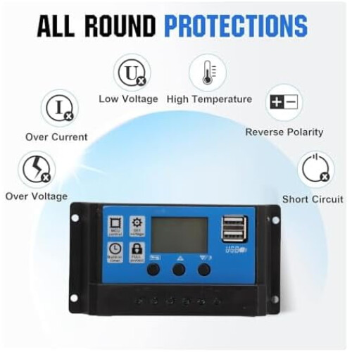 300 Watts 12 Volt/24 Volt Solar Panel Kit High Efficiency, IP67 Solar Panel and Solar Charger Controller for RV$$Garden & 2