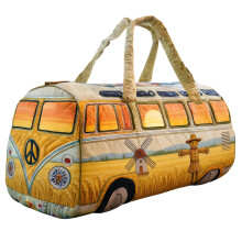 Willtoo 60s Bohemian Style Quilted Duffle Bag, Retro Travel Bags for Women, Original Boho Weekender Bag with Adjustable Strap for Gym