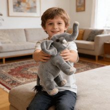 Plush Elephant Stuffed Animal Toy Soft Lifelike 1 piece