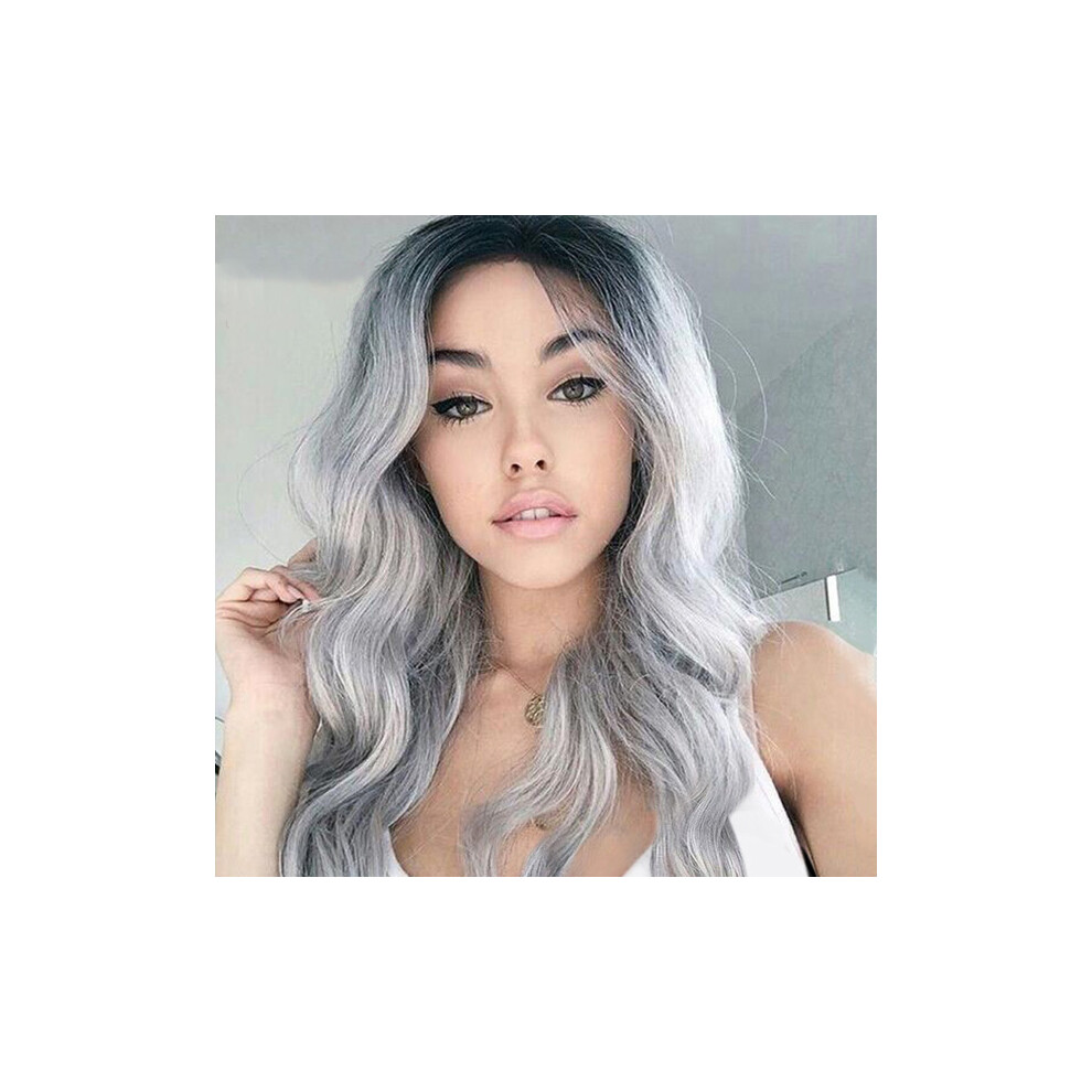 Dachuang Beauty Unisex Grey (Ombre ) Ombre Curly Wig 70Cm - Women\'S Synthetic Cosplay Hair