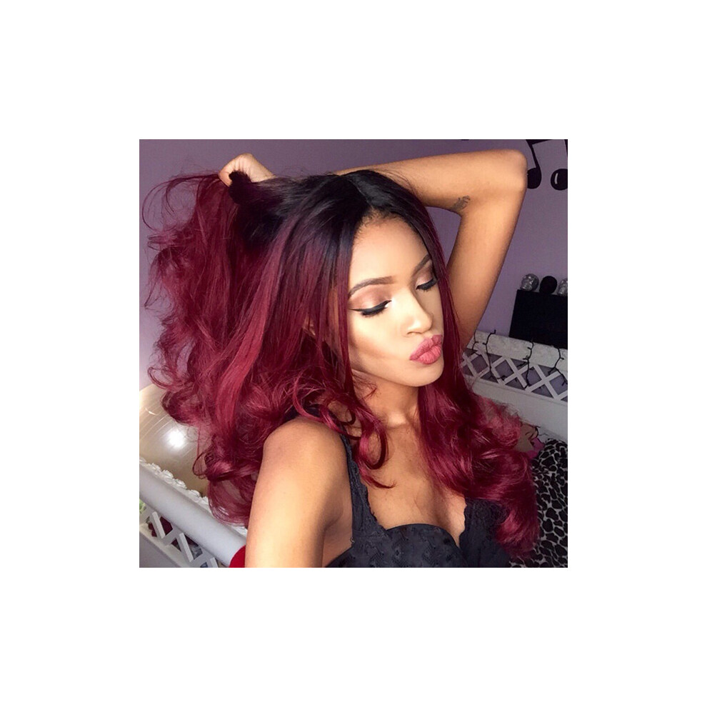 Dachuang Beauty Unisex Red (Ombre Wine ) Ombre Curly Wig 70Cm - Women\'S Synthetic Cosplay Hair