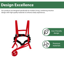 (red) Kids Ski Harness - Adjustable & Anti-Fall Safety Gear