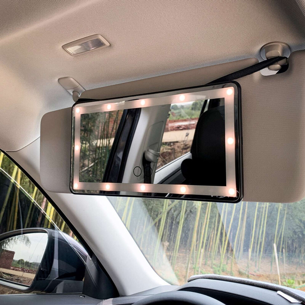 Rechargeable Led Car Sun Visor Vanity Mirror 1500Mah 10.2X5.3 Inches Light 4931387641172