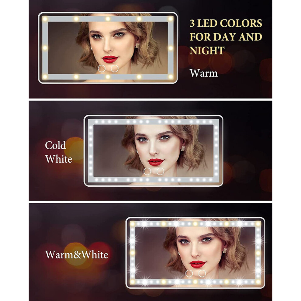 Rechargeable Car Sun Visor Vanity Mirror With Led Â 1500Mah, 10.2X5.3in Light 4211389960403