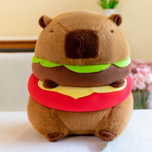 (40cm) Cute Hamburger Capybara Plush Toy Creative Cute Simulation Stuffed Toy for Kids Birthday Christmas Gifts