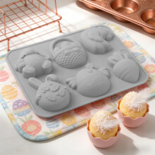 Easter Silicone Molds – Mini Bunny & Carrot Chocolate/Gummy Molds for Fondant, Cookies, Cupcakes (Gray-B)
