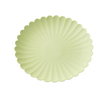 Daisy Dinner Plastic Plates 9 Inch Round Reusable Scalloped Daisy Plates Dessert Dishes for Birthday Wedding Party Decoration(Green)