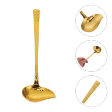 Stainless Steel Sauce Ladle with Golden Duckbill Design, and Versatile Kitchen Serving Spoon