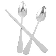 Stainless Steel Fruit Cutting Set Serrated Edge Comfortable Grip Home Use