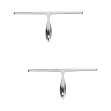 Set of 2 Stainless Steel Shower Squeegees for Shower Doors, Bathroom, and Car Glass Cleaning