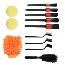 12pcs Car Cleaning Kit Sponge Cleaning Brushes Wire Bristles Car Wash Gloves Auto Wheel Rims Wash Brush Set Car Washing Gadget