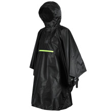 Herren Damen Wasserdichte Regenjacke mit reflektierendem Streifen 116cm x 160cm Grau/Orange