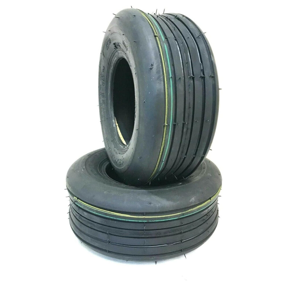 Two 13X5.00-6 13/500-6 Smooth Rib 4 Ply Lawn Mower Garden Tractor Tires 9097180901549