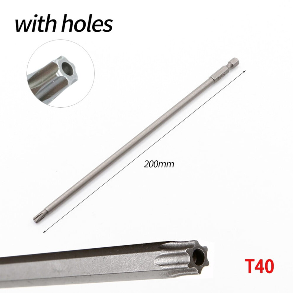 Magnetic Torx Screwdriver Bits (T8-T40), 200Mm Extra-Long, Hex Shank, Compatible With Electric Drills 9341593707114