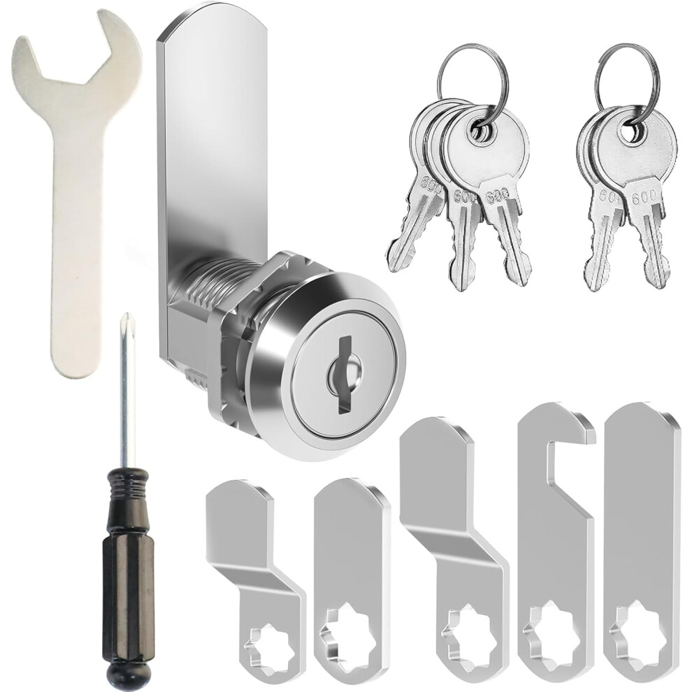 20Mm Cabinet Lock With 5 Plates & Keys, Cam Lock Kit W/ Tools Â Compatible With Mailboxes, Lockers, Toolboxes, Filing Cabinets 9132278099026