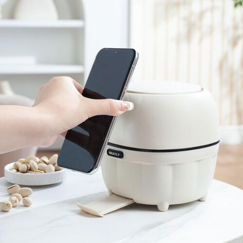 Small Trash Can White PP Multifunctional with Phone Stand Feature for Home