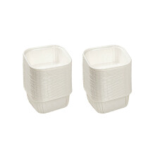 Disposable Cake Boxes 50-Pack, Brown Coated Paper Baking Boxes for Cupcakes, Microwave Safe & Leak-Proof, 3.35x3.35x1.38 Inches