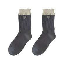 (Gray) Floral Crew Socks for Women - Warm & Comfortable