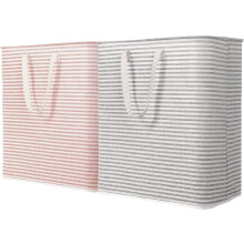WarmHaven 2-Pack Collapsible Laundry Hamper, 100L Each, Waterproof Freestanding Basket with Handles – Gray & Pink, for Bedroom/Bathroom/Dorm
