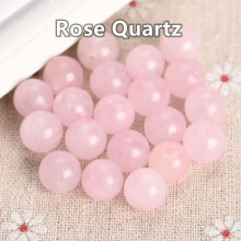 Runde Natursteinperlen (4 mm, 6 mm, 8 mm, 10 mm, 12 mm) für DIY-Armbänder – Rosenquarz – 10 mm, 20 Stück