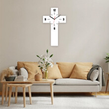 ZHMRFG Modern Acrylic Crucifix Wall Clock, 12", Quiet, Easy Hang, for Living Room, Bedroom, Reading Nook – Compatible with Home Decor