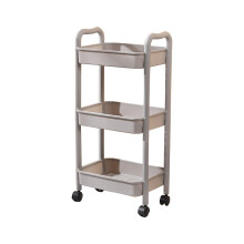 3-Tier Kitchen Storage Cart, Multi-Purpose Rolling Utility Cart - White, Gray, Green, 15x10x32 Inches