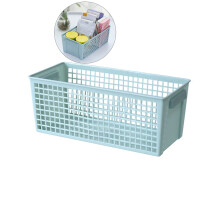 Stackable Plastic Storage Basket with Handles – Eco-Friendly Rectangular Hollow Design for Home, Kitchen, Bathroom & Fridge