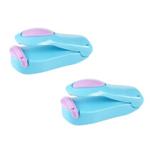 Set di 2 mini termosigillatrici portatili a batteria per snack, alimenti e avanzi, compatibili con sacchetti di plastica.