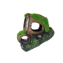 3. Miniature Mossy Caves, Safe Resin Aquarium Decor Shelter for Fish Shrimp Habitats