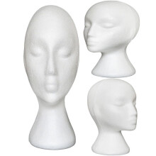 Cabeza de maniquí antideslizante de espuma abstracta, modelo de cabeza de maniquí, soporte de exhibición para pelucas, cabello y gafas para