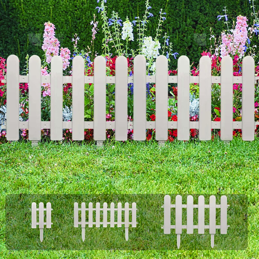 Xiying White Plastic Picket Fence, Decorative Garden And Lawn Edging For Flowerbeds, Borders, Yard Landscape, 12-Pack 9101399540397