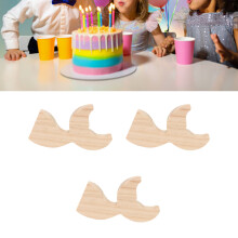 3 pcs Fish Wood Whale Tail Crafts for Kids, 14.1x7.2x1.7cm