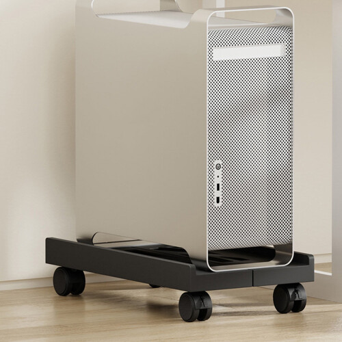 Adjustable Computer Tower Stand with 4 Locking Wheels, Mobile Ventilated Pc Rack for Desktop Computer Host, Fits Under Desk, White or Black
