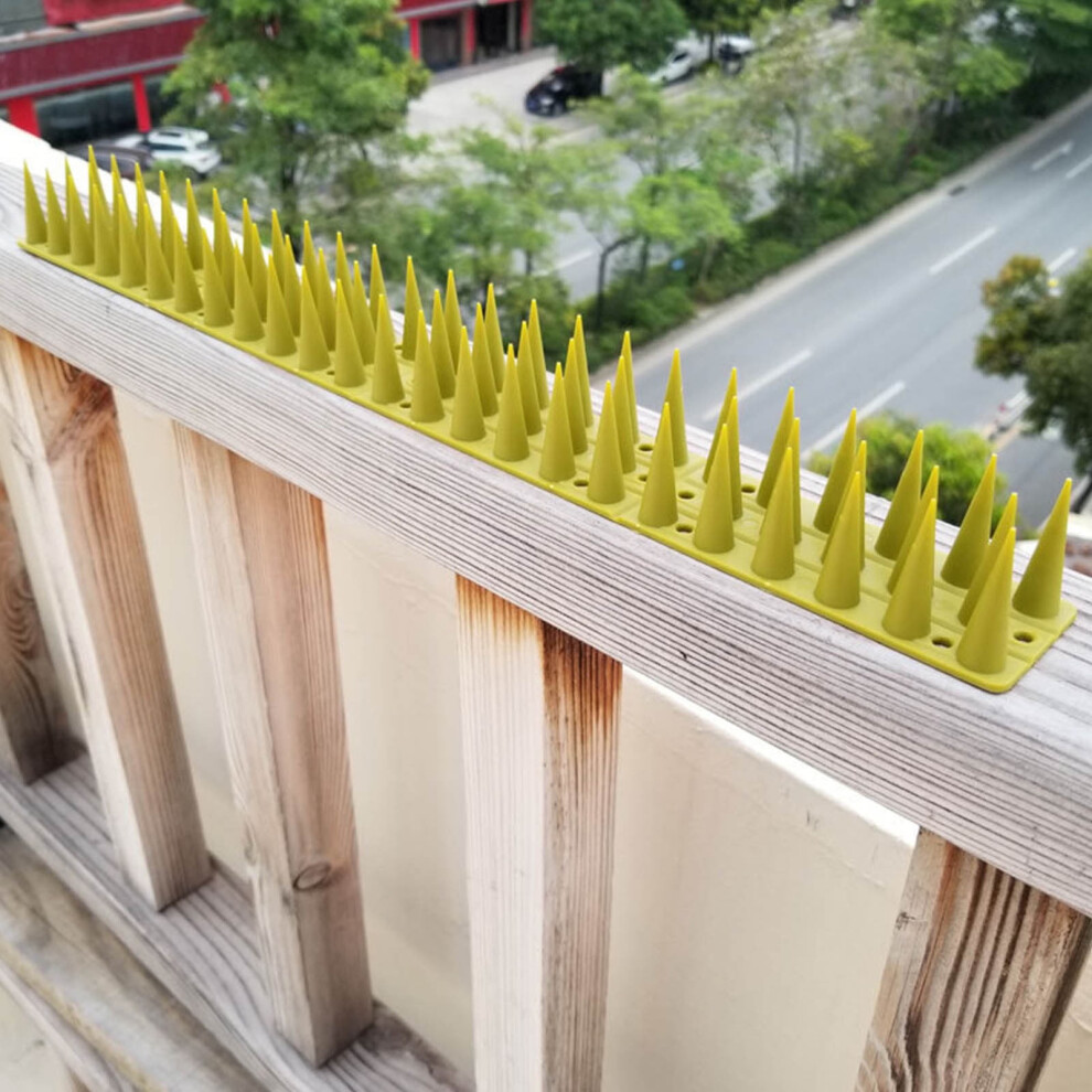 Plastic Brown Bird Deterrent Fence Spikes Â Humane, Weather-Resistant, Easy Install, Separable Strip; Compatible With Railing/Roof 9101399539810