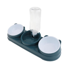 Double Bowl Pet Water Dish Feeder For Dog Cats Daily Feeding with Automatic Water Dispenser For Pet Dry Wet