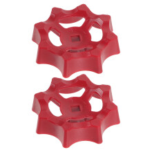 2PCS Plastic Outside Faucet Round Wheel Handle, Valve Replacement Wheel Handle Square Broach Faucet Water Spigot Handle Gate Valve Red