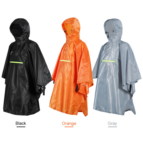 Reflective Raincoat 116x160cm, 300g Gray/Black