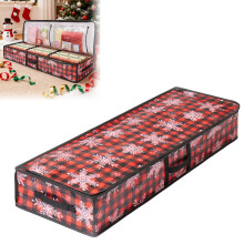 2/1PC Christmas Wrapping Paper Storage Bag with Pockets, Heavy-Duty Underbed Organizer Compatible with Holiday Accessories & Ornaments